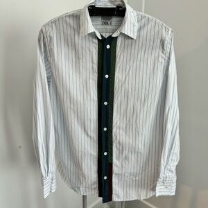 Zara Collection Men Striped Patchwork Limited Edition Shirt (size: s)